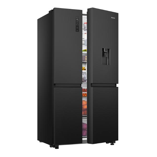 Hisense RS840N4WFE 91cm 649L PureFlat American-Style Side-by-side Smart Fridge Freezer E Rated| Black