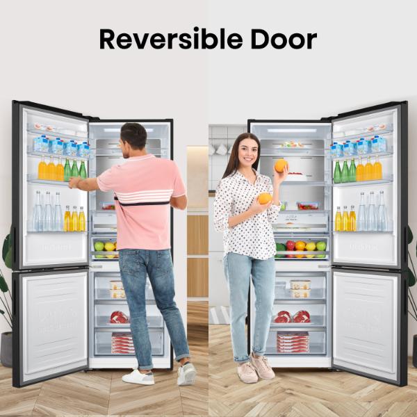 Hisense RB645N4BFE 70cm 495L 60/40 Frost Free Fridge Freezer - 2m Height E Rated| Black