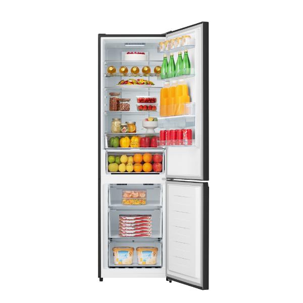 Hisense RB435N4WFE 60cm 336L 60/40 Frost Free Fridge Freezer - 2m Height E Rated | Black