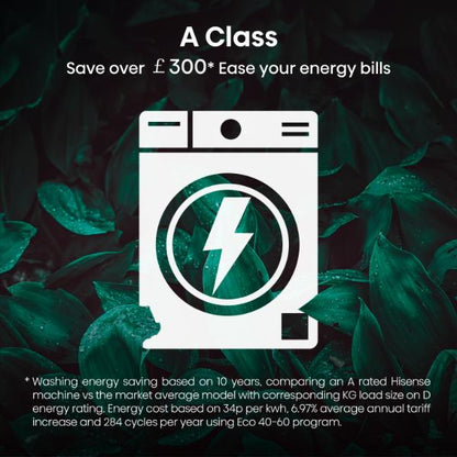 Hisense WF5S1045BW 10.5kg 1400 Spin  Auto Dosing Washing Machine - A Rated | White
