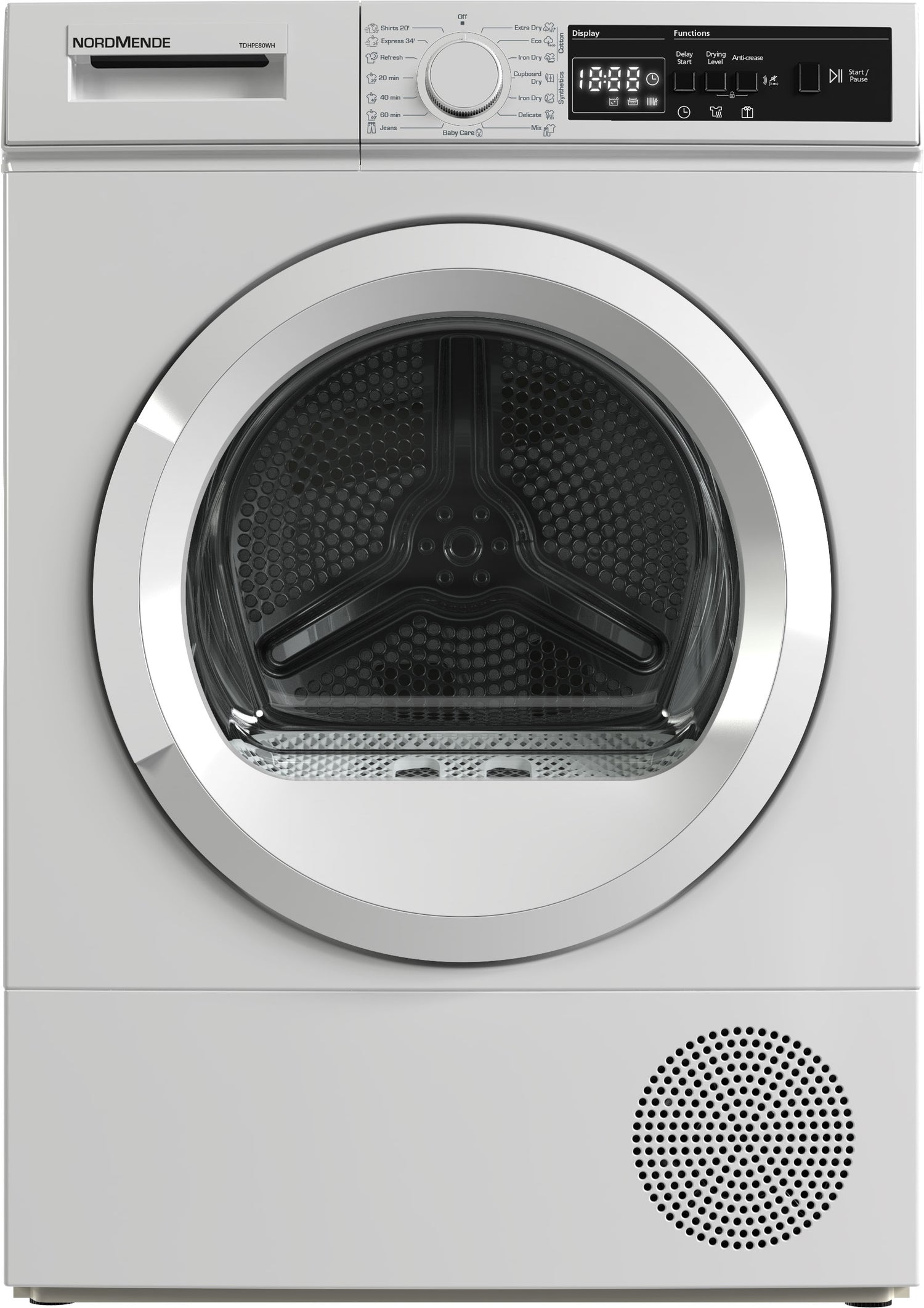 NordMende Freestanding 8kg Heat Pump Tumble Dryer White E Energy Rated