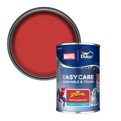 Dulux Easycare Washable &amp; Tough Marvel Avengers Spiderman Web Slinger Red 1.25L
