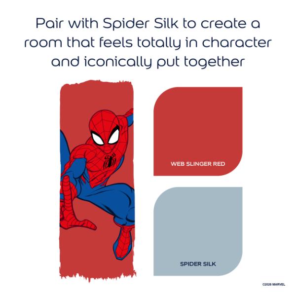 Dulux Easycare Washable &amp; Tough Marvel Avengers Spiderman Web Slinger Red 1.25L