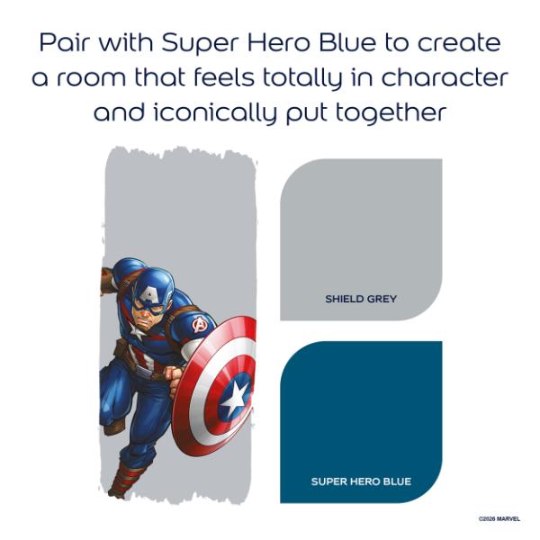 Dulux Easycare Washable &amp; Tough Marvel Avengers Shield Grey 2.5L