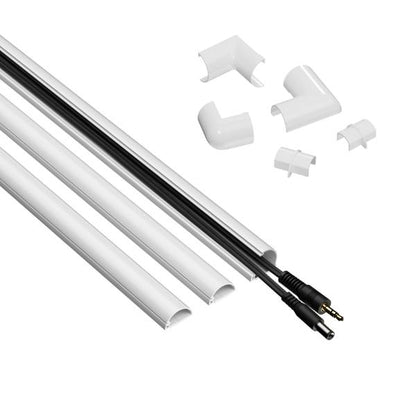 D-Line Trunking Kit 20x10mm ½-round White 3x 1M