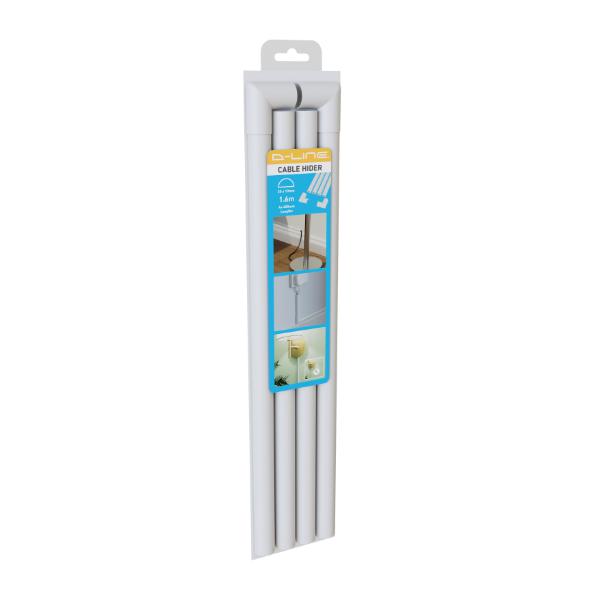 D-Line Trunking Pack 20x10mm ½-round White 4x 400mm