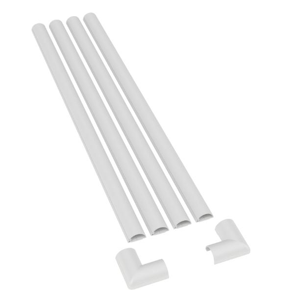 D-Line Trunking Pack 20x10mm ½-round White 4x 400mm