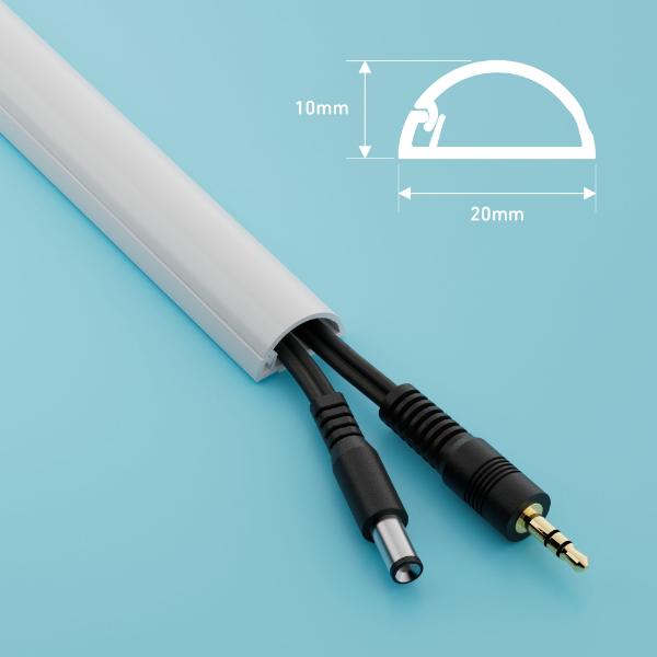 D-Line Trunking Pack 20x10mm ½-round White 4x 400mm