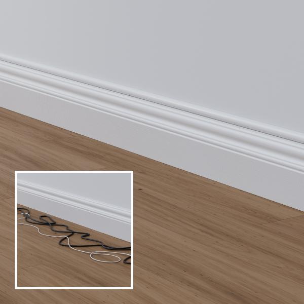 D-Line Trunking Pack 20x10mm ½-round White 4x 400mm