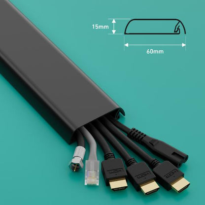 D-Line TV Cable Cover 60x15mm Black 760mm