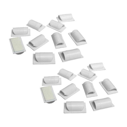 D-Line Cable Tidy Clips White 20Pk
