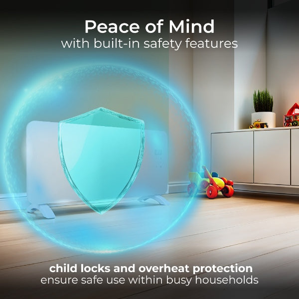 Masterplug Auraline Smartenergy Glass Panel Heater 2000W Arctic White