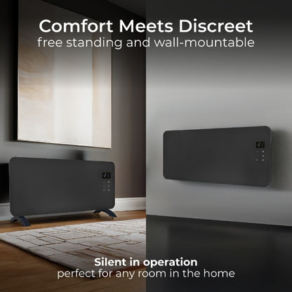 Masterplug Auraline Smartenergy Glass Panel Heater 2000W Slate Grey