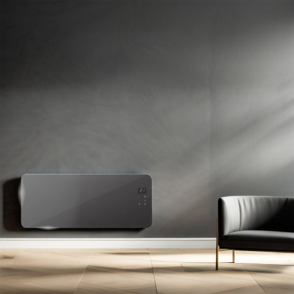 Masterplug Auraline Smartenergy Glass Panel Heater 2000W Slate Grey