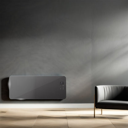 Masterplug Auraline Smartenergy Glass Panel Heater 2000W Slate Grey