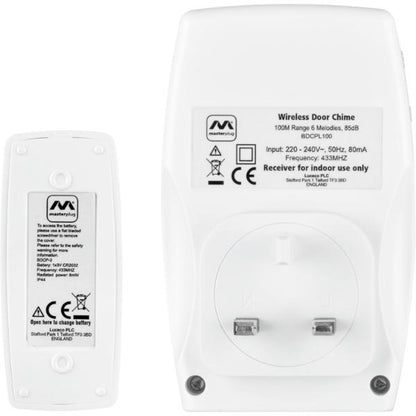 Masterplug Plug-In Door Chime with 100M Range