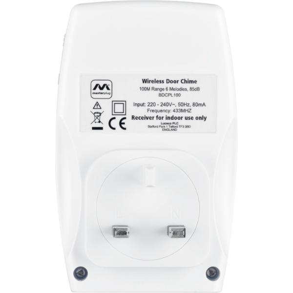 Masterplug Plug-In Door Chime with 100M Range