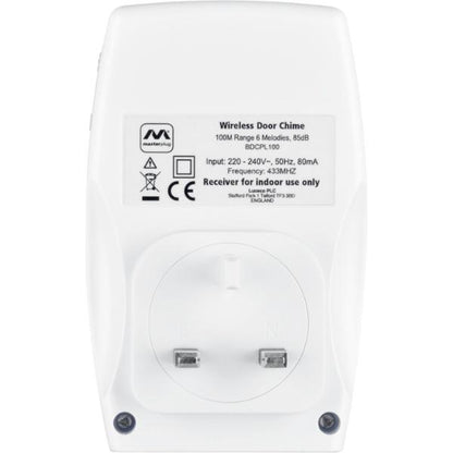 Masterplug Plug-In Door Chime with 100M Range