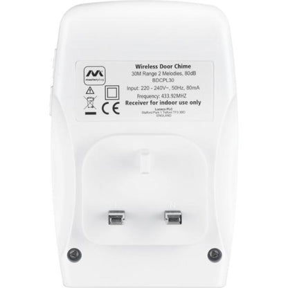 Masterplug Plug-In Door Chime with 30M Range