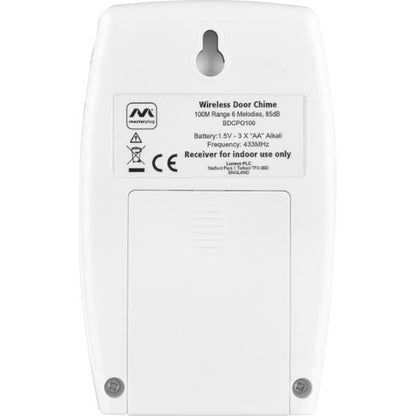 Masterplug Battery Powered Door Chime with 100M Range