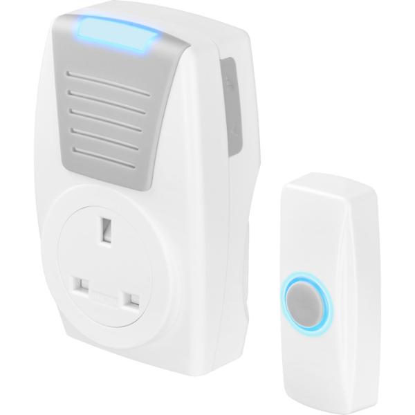 Masterplug Plug-Through Door Chime with 100M Range