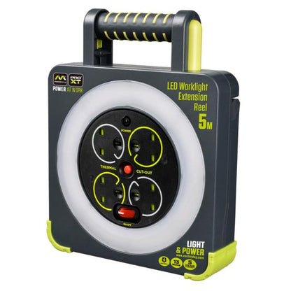 Masterplug 4 Socket 5M 13 Amp H05Vv-F3G1,25mm Worklight Reel