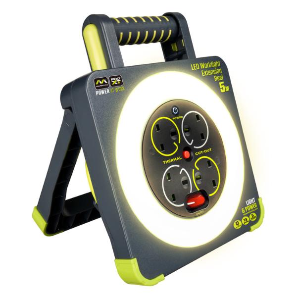 Masterplug 4 Socket 5M 13 Amp H05Vv-F3G1,25mm Worklight Reel