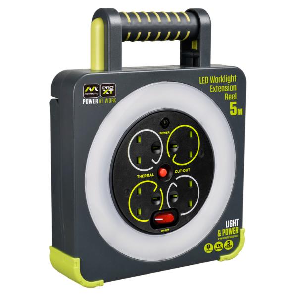 Masterplug 4 Socket 5M 13 Amp H05Vv-F3G1,25mm Worklight Reel