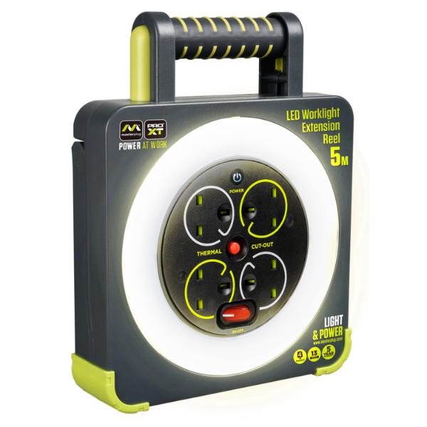 Masterplug 4 Socket 5M 13 Amp H05Vv-F3G1,25mm Worklight Reel