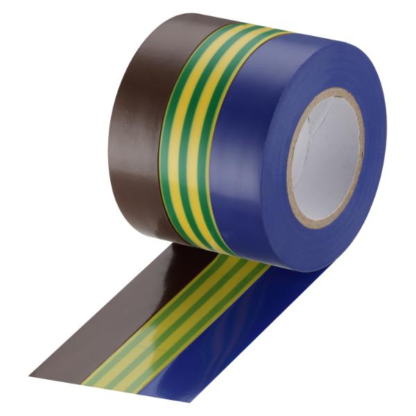 British General Mixed 3 Pack Blue Brown and Earth Insulation Tape 19mm X 20M Reel
