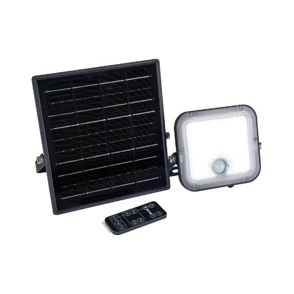 Luceco Mensa Solar Floodlight, Colour Change, PIR &amp; Remote IP65 1500lm