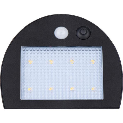 Luceco Prysm Solar Wall Light USB &amp; PIR Sensor, IP54, 3W, 300lm, Black