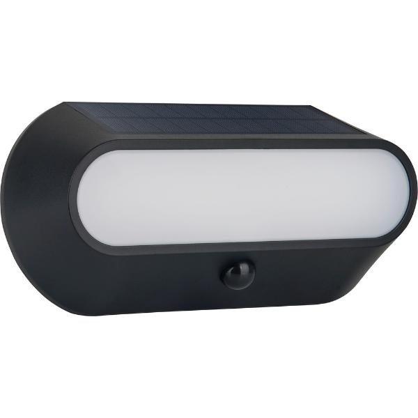 Luceco Carina Decorative Solar Bulkhead Light, IP54, 5W, 470lm, Black