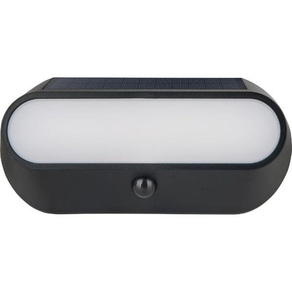 Luceco Carina Decorative Solar Bulkhead Light, IP54, 5W, 470lm, Black