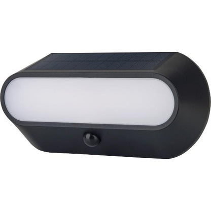 Luceco Carina Decorative Solar Bulkhead Light, IP54, 5W, 470lm, Black