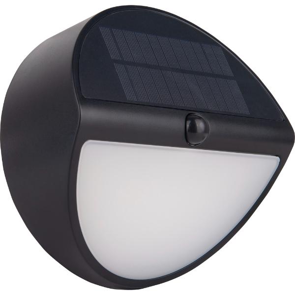 Luceco Carina Decorative Solar Bulkhead Light, IP54, 5W, 500lm, Black