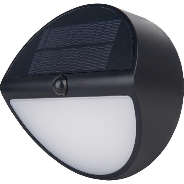Luceco Carina Decorative Solar Bulkhead Light, IP54, 5W, 500lm, Black