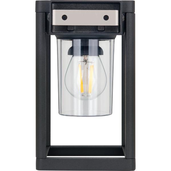 Luceco Filament Solar Wall Light Lantern &amp; PIR, IP54 220lm 3000K Black