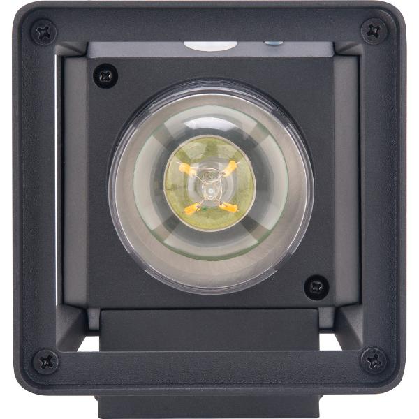 Luceco Filament Solar Wall Light Lantern &amp; PIR, IP54 220lm 3000K Black