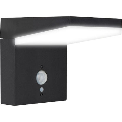 Luceco Aries Solar Wall Light &amp; PIR Motion Sensor, IP44, 600lm, 3000K