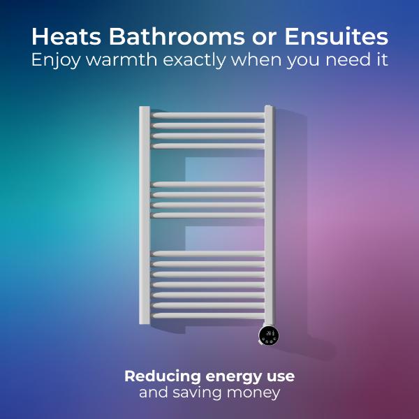 Masterplug SmartEnergy Monitoring Towel Rail 500W 800x500mm White