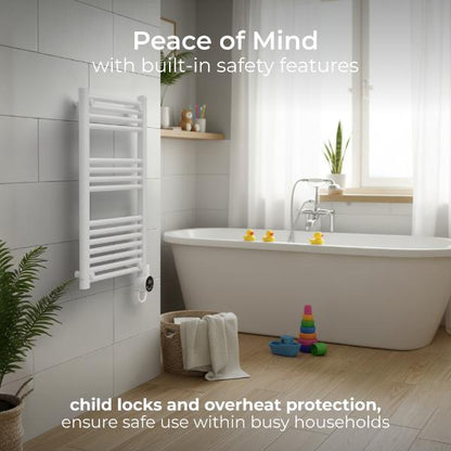 Masterplug SmartEnergy Monitoring Towel Rail 500W 800x500mm White