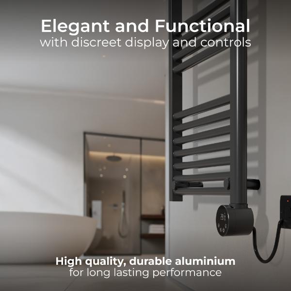 Masterplug SmartEnergy Monitoring Towel Rail 500W 800x500mm Anthracite Grey