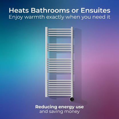 Masterplug SmartEnergy Monitoring Towel Rail 1000W 1250x500mm White