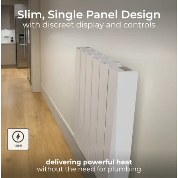 Masterplug SmartEnergy Monitoring Oil Radiator 1000W White - 5 fins