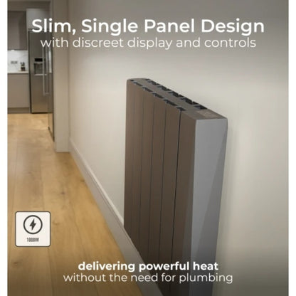 Masterplug SmartEnergy Monitoring Oil Radiator 1000W Grey - 5 fins