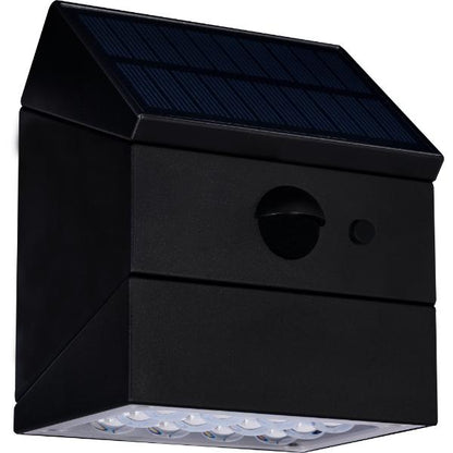 Luceco Rubix Solar Wall Light USB-C Port, PIR &amp; CCT, Adjustable, Black