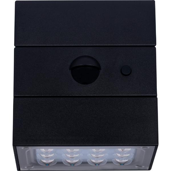 Luceco Rubix Solar Wall Light USB-C Port, PIR &amp; CCT, Adjustable, Black