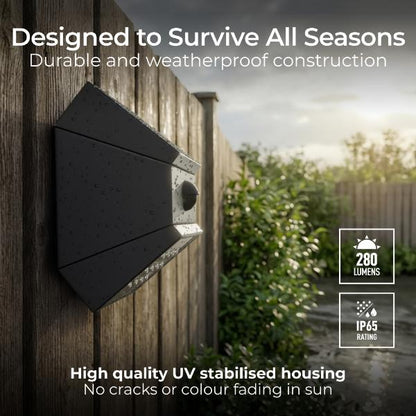 Luceco Rubix Solar Wall Light USB-C Port, PIR &amp; CCT, Adjustable, Grey