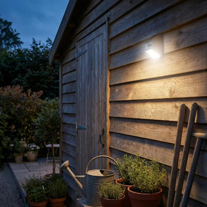 Luceco Rubix Solar Wall Light USB-C Port, PIR &amp; CCT, Adjustable, Grey